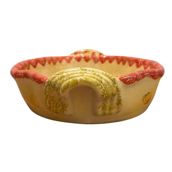 Vintage Italica ARS Pottery Hand Made In Italy Casserole Serving Deep Dish Pie - Picture 4 of 8